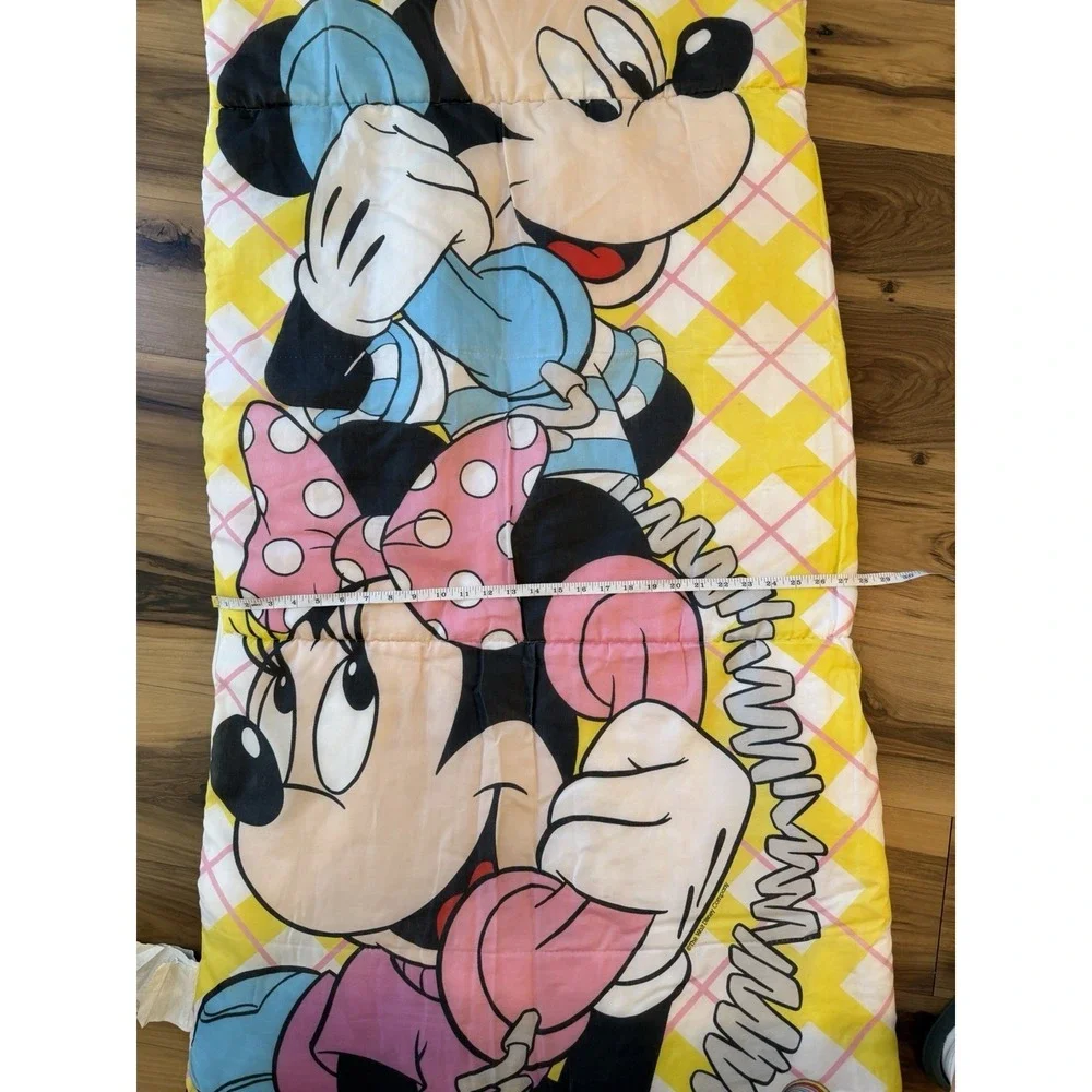 Vintage Mickey Minnie‎ Sleeping Bag Kids Disney Rainbow 30x57 Camping Nap Mat